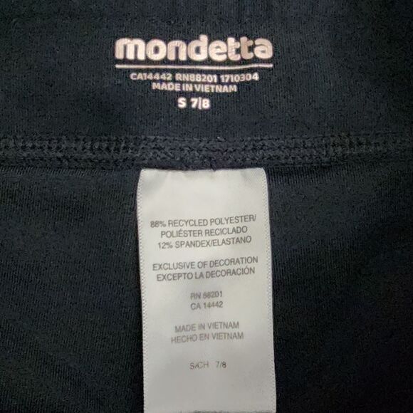 Girls Mondetta Black Leggings Yoga Pants with Vented Ankles Size Small S 7/8 - Picture 5 of 7